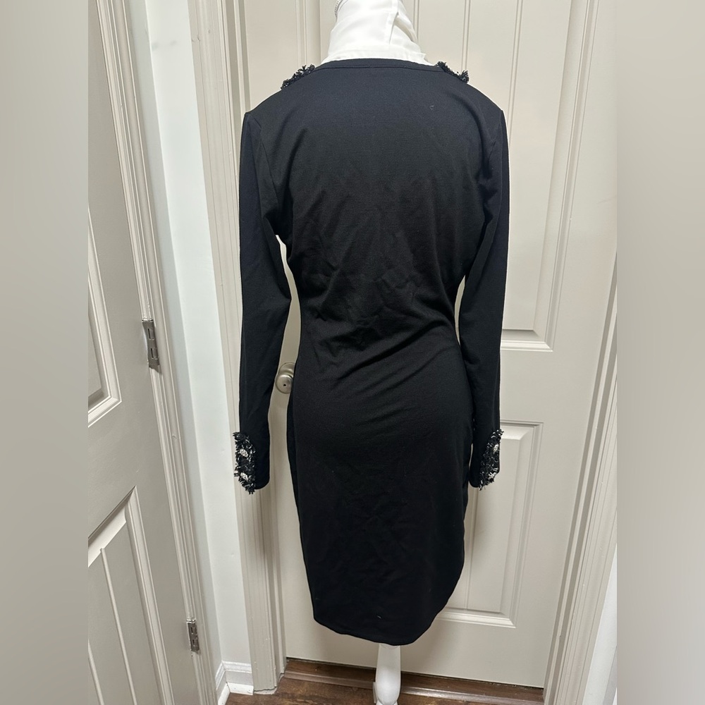 VENUS Black Dress with White Bow Accent - Picture 8 of 9